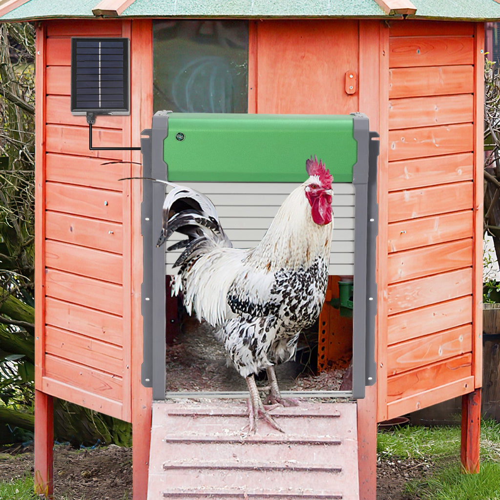 Cosmo Go Automatische Hühnerklappe Solar Rolltor mit Lichtsensor und Zeitsteuerung
