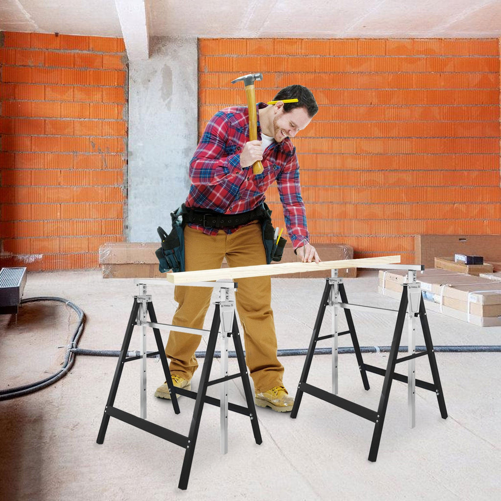 Cosmo Go 2x Gerüstbock Klappbock 7-fach höhenverstellbar Schwarz