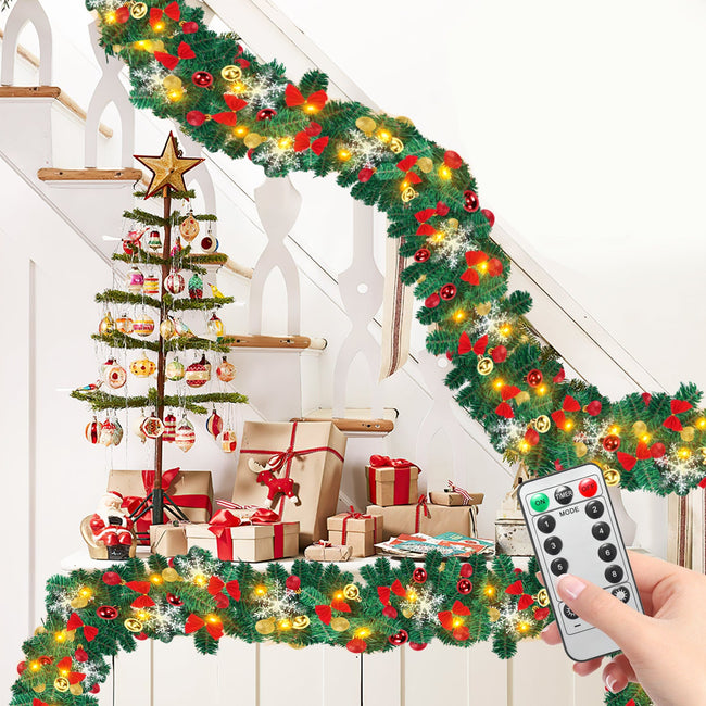 Cosmo Go Weihnachtsgirlande 100 LEDs mit Deko und Fernbedienung 5m Hover Image