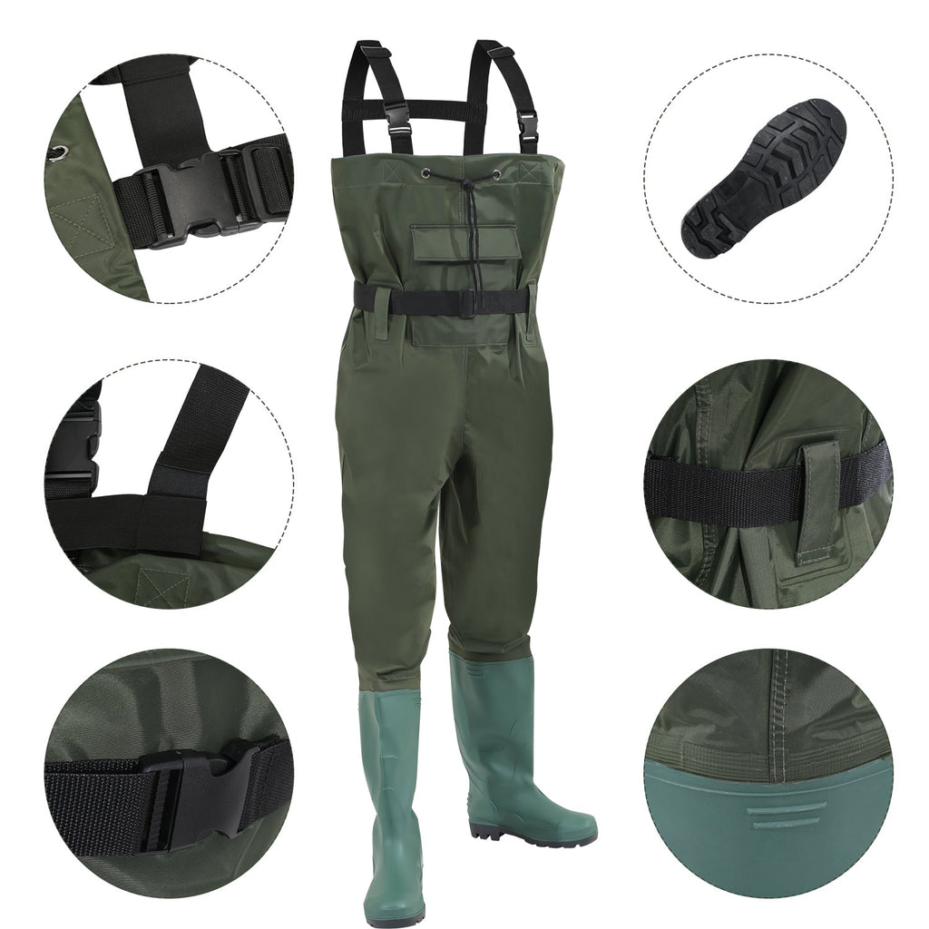 Cosmo Go Wathose mit Gummistiefeln, Bund und Haken