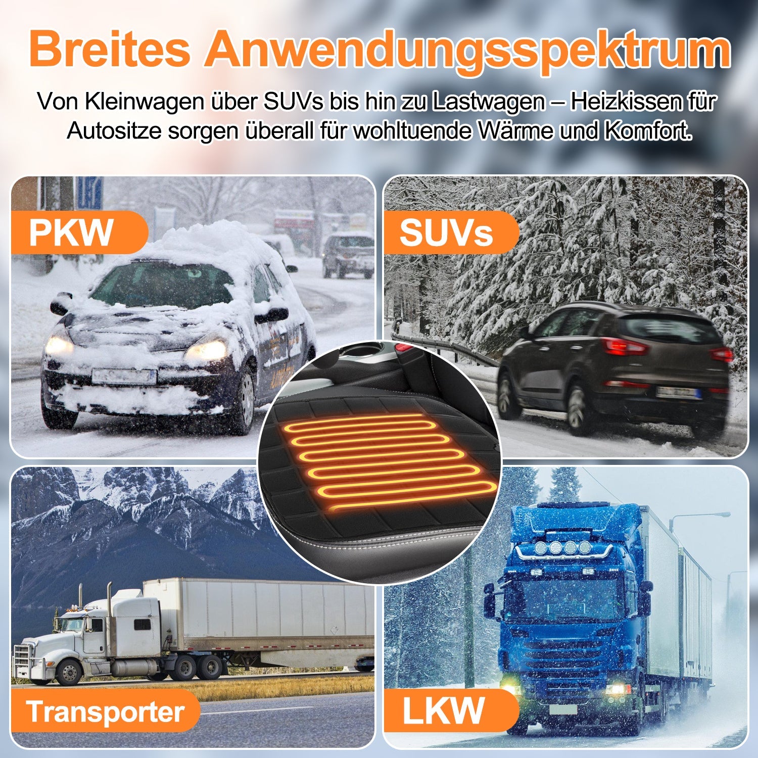 Cosmo Go Auto Sitzheizung/Rücksitzheizung Matten Universal 12V