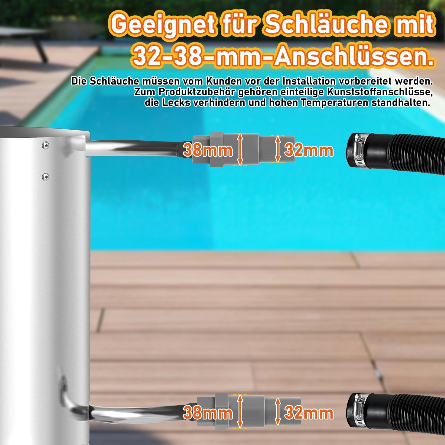 Cosmo Go Poolheizung Brennholz Feuer Feuertonne Edelstahl