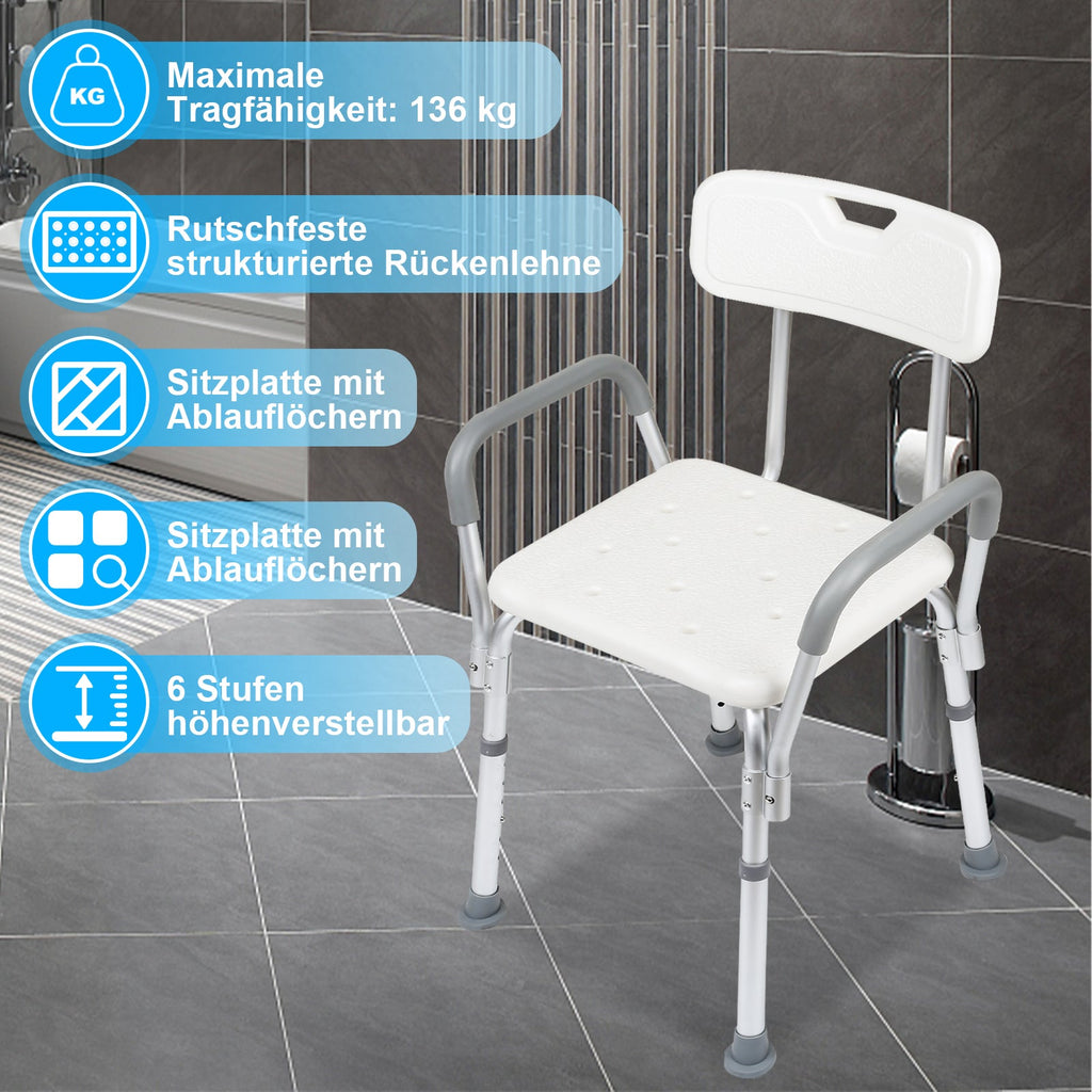 Cosmo Go Duschhocker Duschstuhl Höhenverstellbar Aluminium