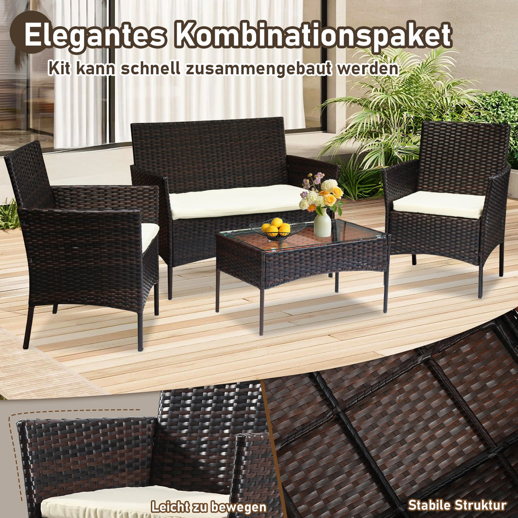 Cosmo Go Polyrattan Sitzgruppe Gartenmöbel Set