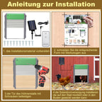 Cosmo Go Automatische Hühnerklappe Solar Rolltor mit Lichtsensor und Zeitsteuerung