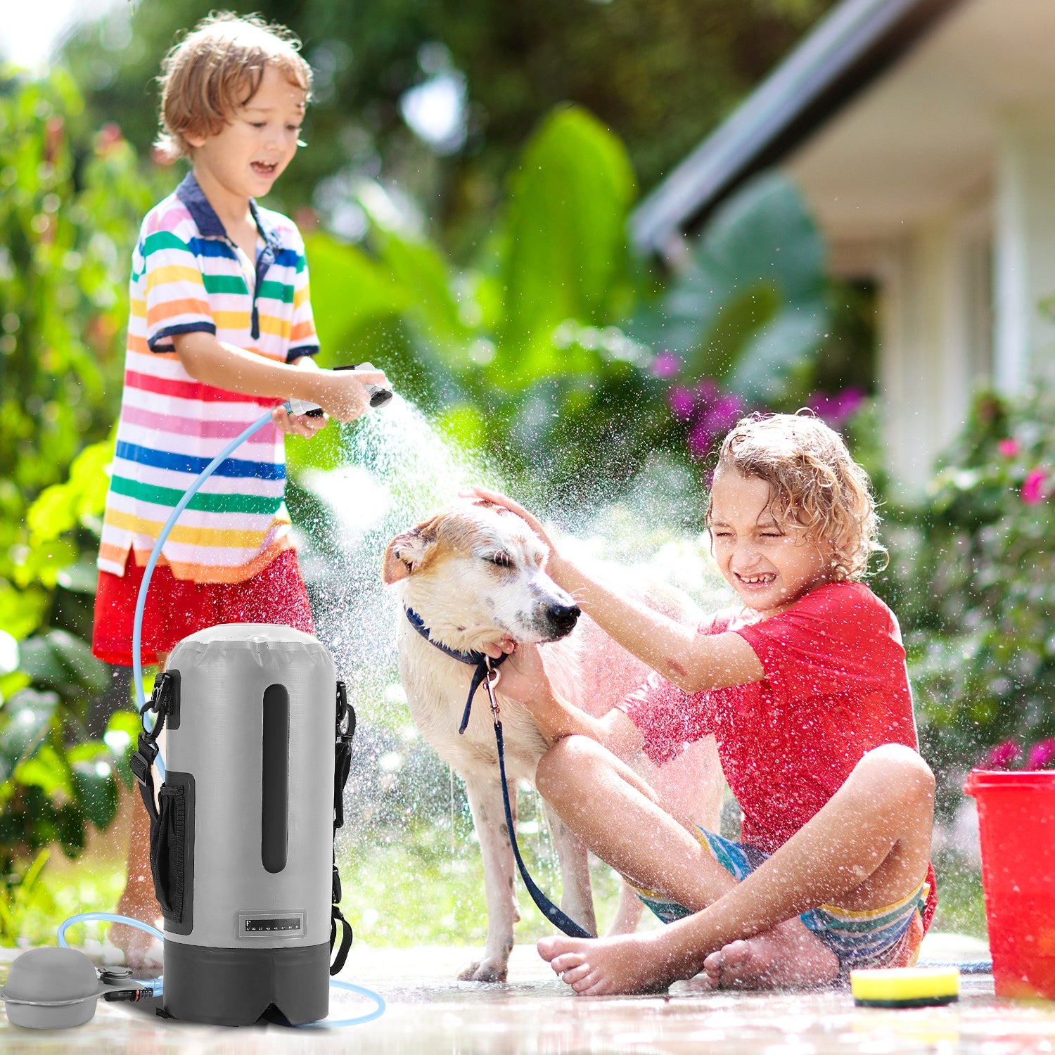 Cosmo Go Campingdusche 12L Tragbarmit Fusspumpe