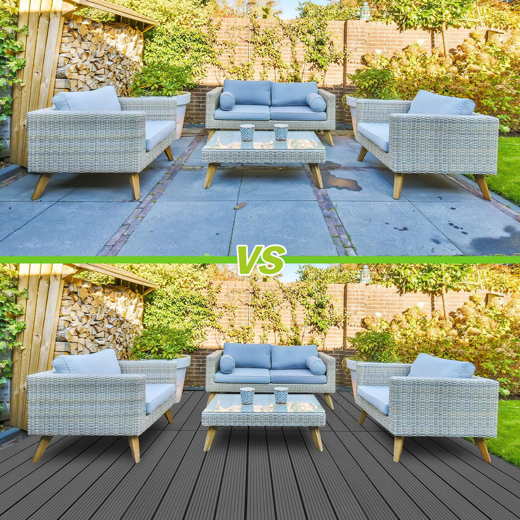 Cosmo Go WPC Terrassenfliesen 30x60cm 6er Set in Holzoptik