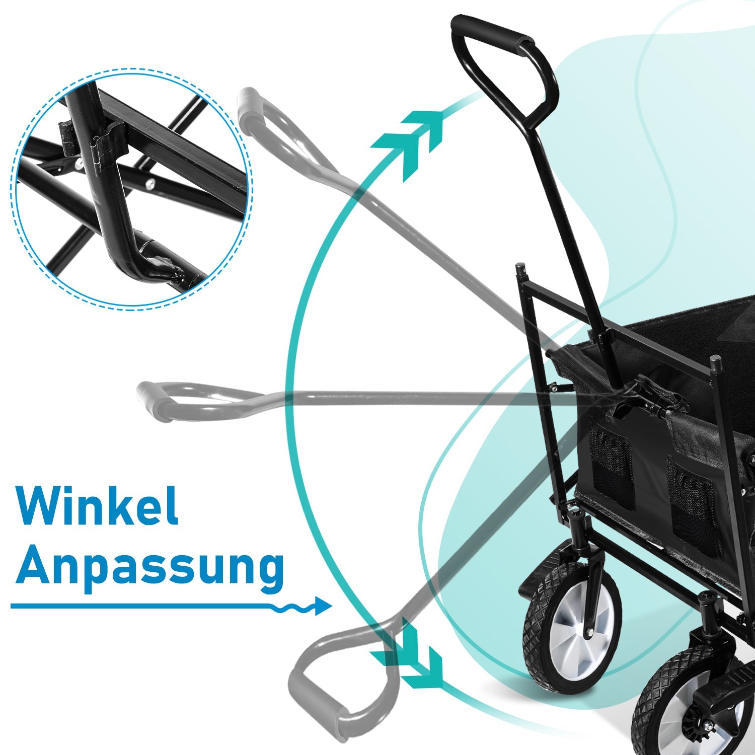 Cosmo Go Bollerwagen Transportwagen mit Dach Faltbar 80kg Belastbarkeit