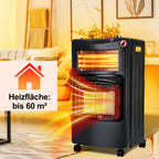 Cosmo Go Gasheizer 4200W und 1260W Elektrische Gasheizgerät mit Druckminderer