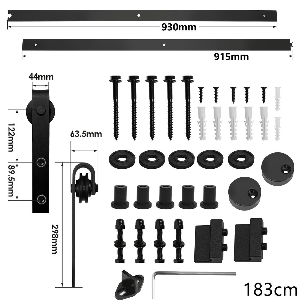 Cosmo Go Schiebetürbeschlag Set Schiebetürsystem 152cm/183cm/200cm/244cm/363cm