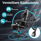 Cosmo Go Drehstuhl Höhenverstellbar Bürostuhl 360° frei Drehbar mit Lendenkissen