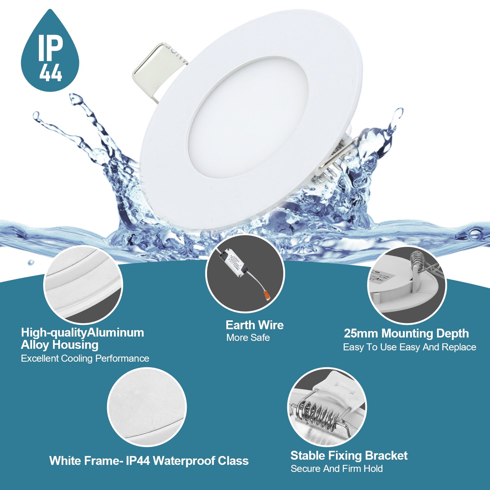 Cosmo Go LED Einbaustrahler 6W/9W/12W/18W  IP44