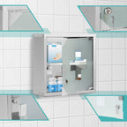 Cosmo Go Medizinschrank für Zuhause aus Edelstahl 30x30x12cm/57x30x12cm