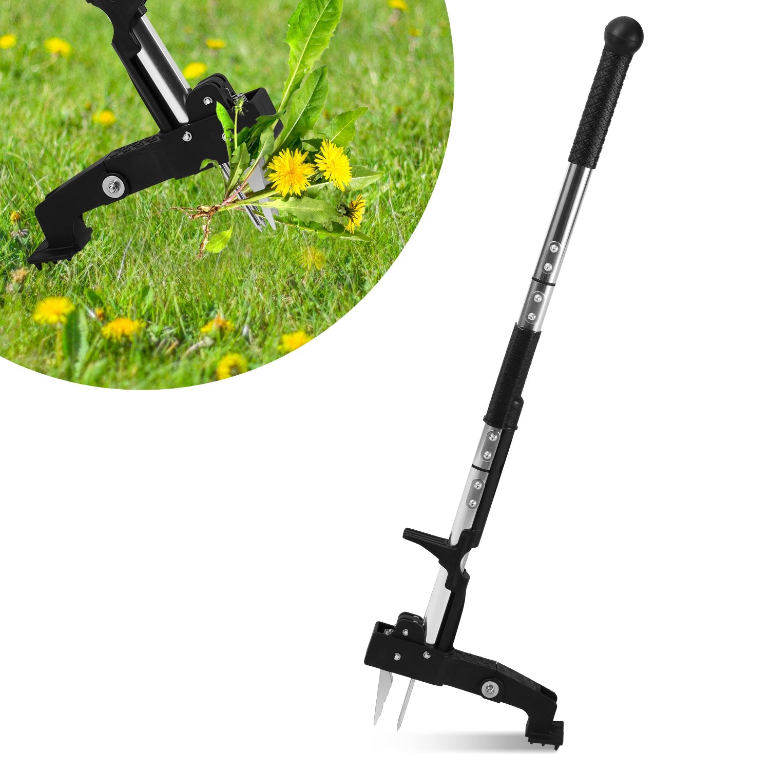 Cosmo Go Unkrautstecher Löwenzahnstecher mit Stiel,Auswerfer und Fußpedal