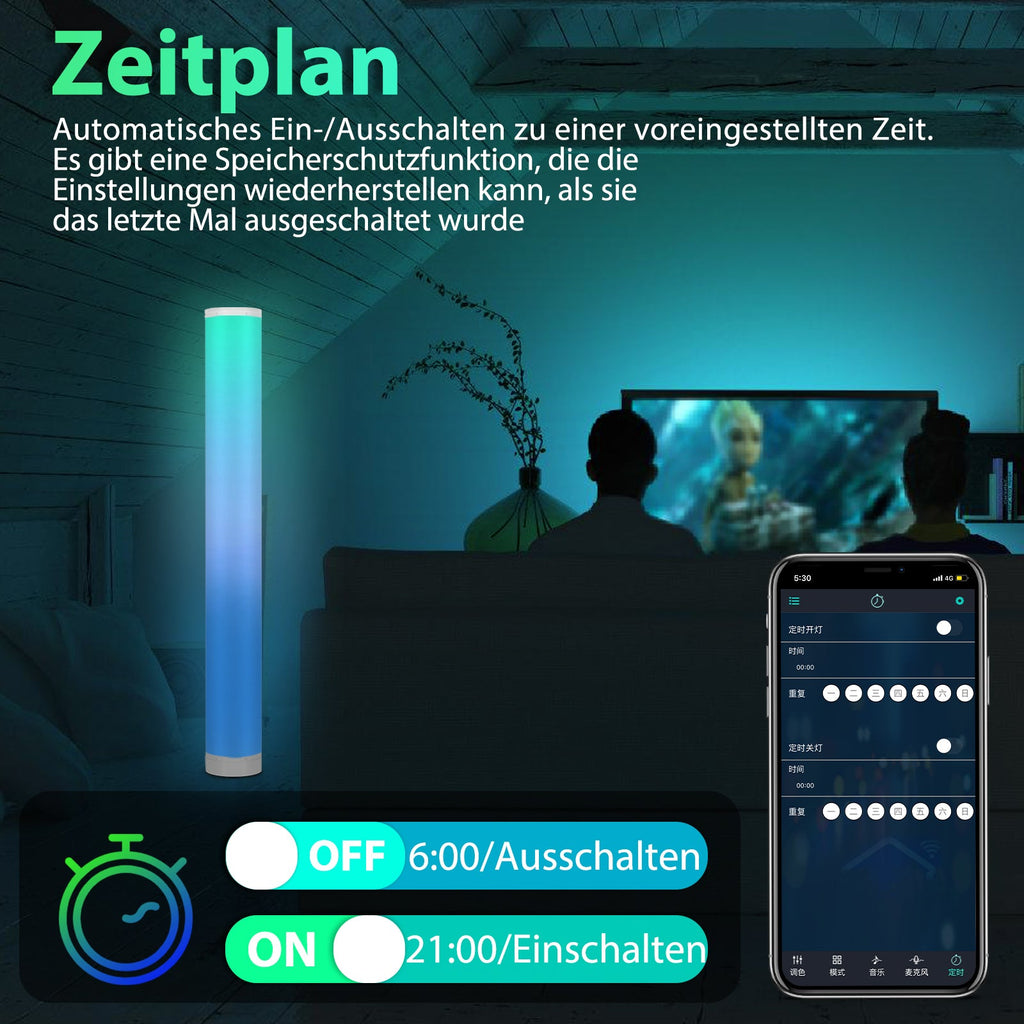 Cosmo Go 2X LED Stehlampe RGB Dimmbar mit Fernbedienung 6W