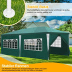 Cosmo Go Pavillon 3x6m Partyzelt Wasserdicht mit Seitenteilen