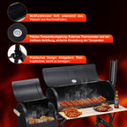 Cosmo Go Holzkohle Grill BBQ Multifunktionaler mit Thermometer