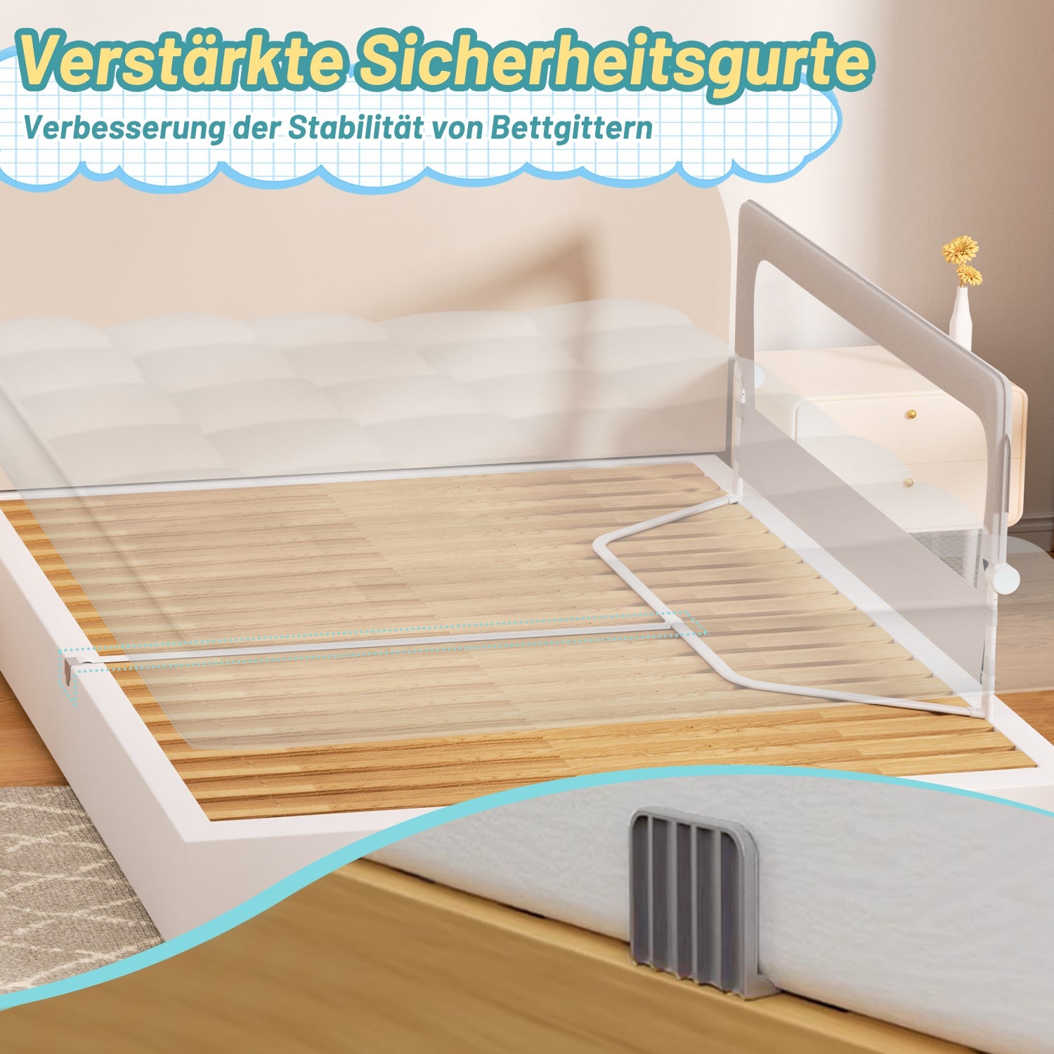 Cosmo Go Bettgitter Rausfallschutz Klappbar Höhenverstellbar