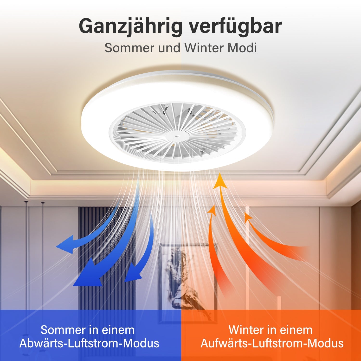 Cosmo Go Deckenventilator mit Beleuchtung RGB mit Fernbedienung