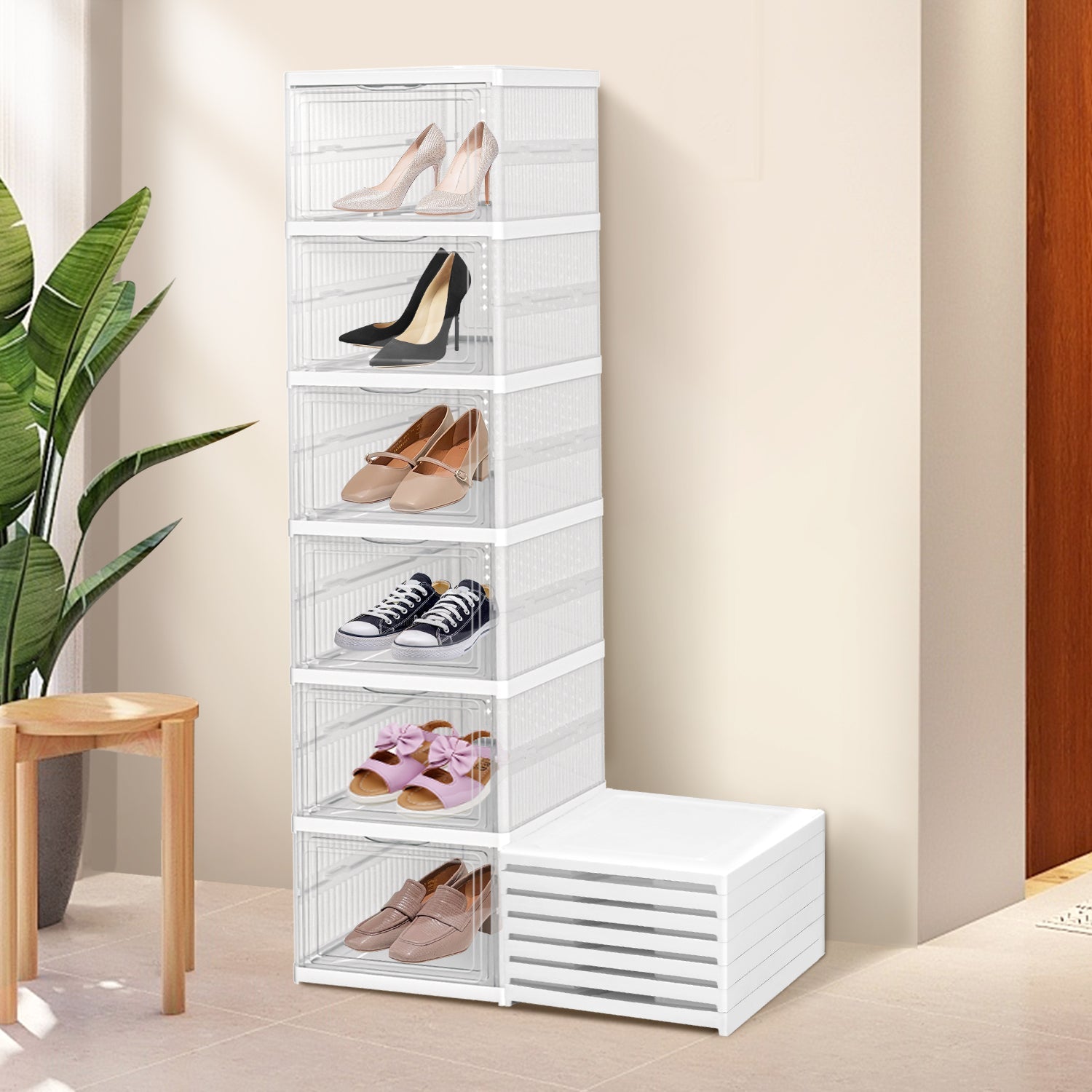 Cosmo Go 6 Ebenen Schuhboxen Aufbewahrungsbox Stapelbar