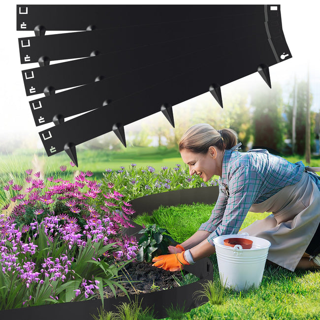 Cosmo Go Rasenkante Metall Beetumrandung mit Dornen 15cm/18cm Schwarz Hover Image