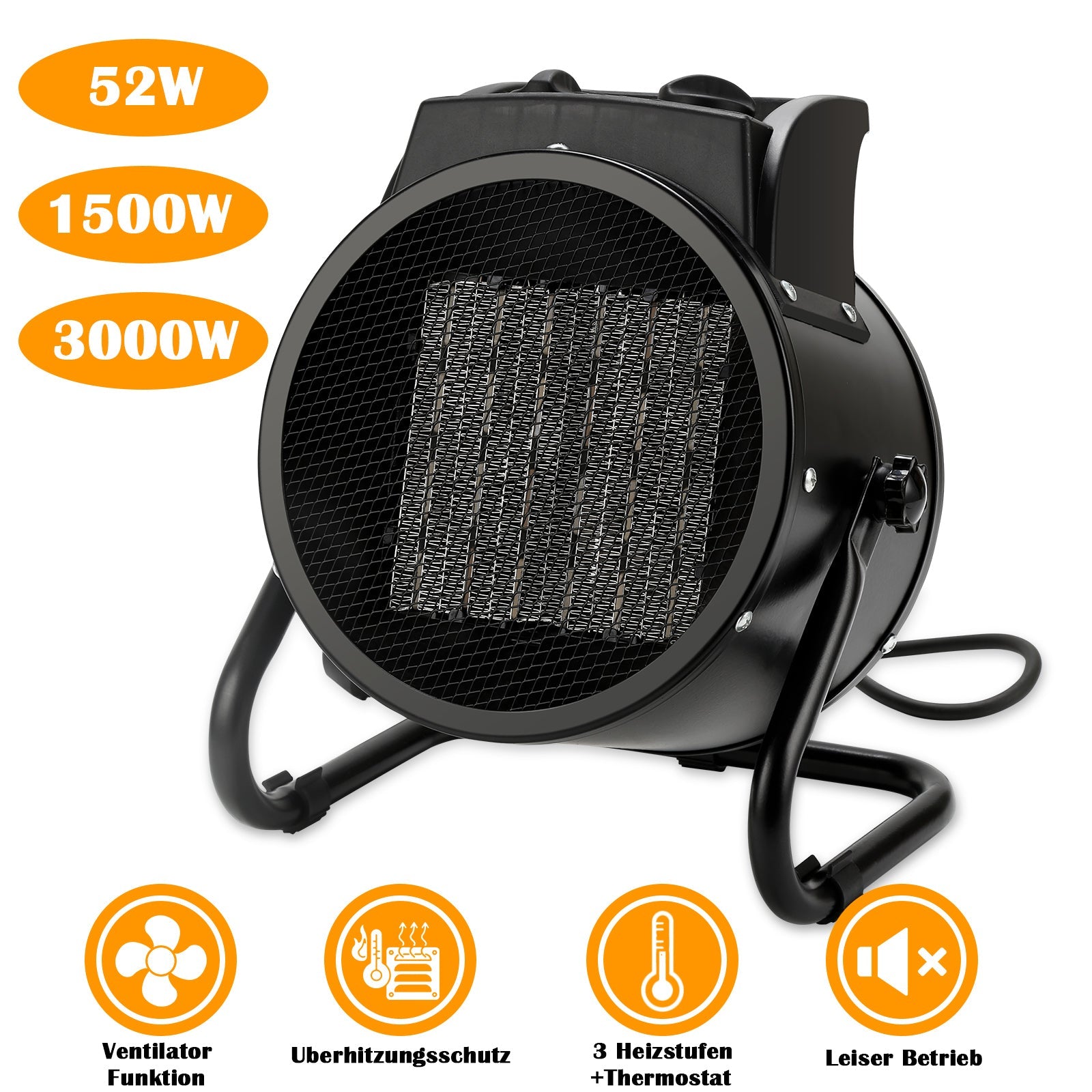 Cosmo Go Keramik Heizstrahler Heizlüfter 3000W mit Thermostat