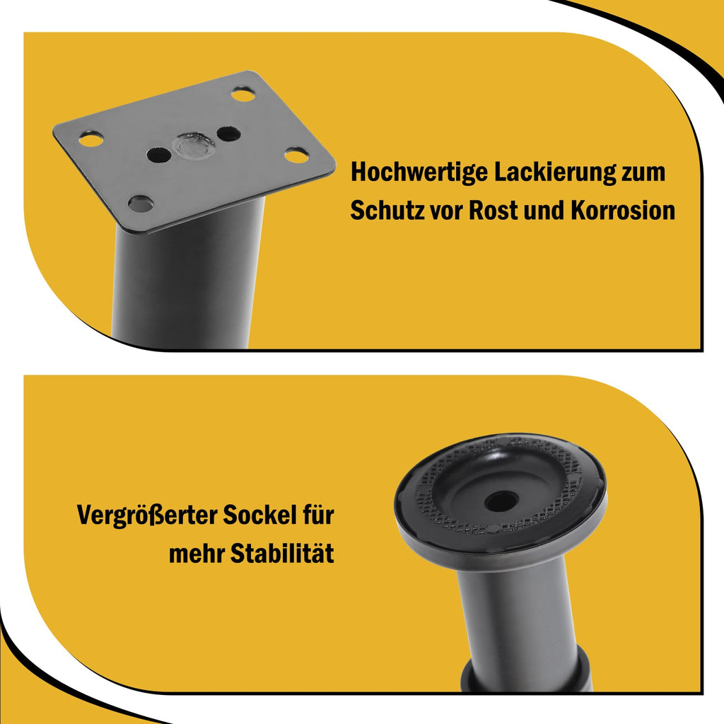 Cosmo Go 4er Set Möbelfüße Höhenverstellbar 12-18cm/18-30cm