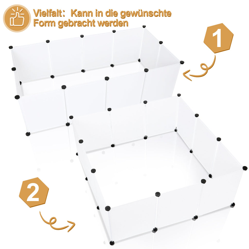 Cosmo Go Freilaufgehege Kunststoff für Kleintiere 12 Stück