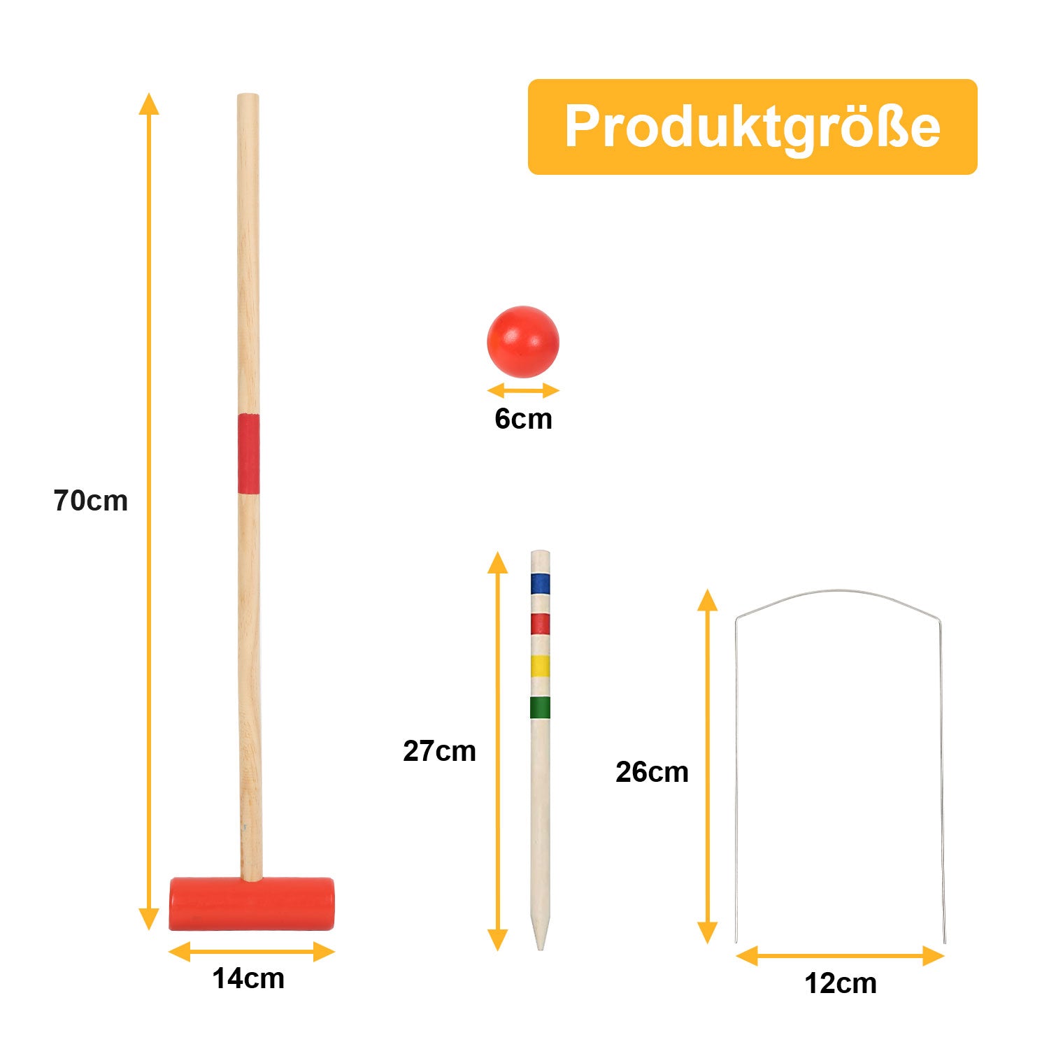 Cosmo Go Krocket Spiel 2-4 Spieler Croquet Set