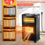 Cosmo Go Gasheizer 4200W und 1260W Elektrische Gasheizgerät mit Druckminderer