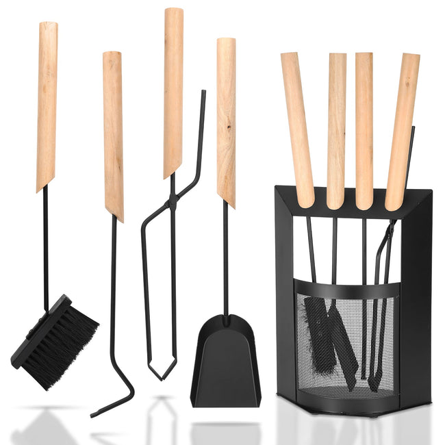 Cosmo Go Kaminbesteck 4-teiliges Kaminbesteck Set Holzgriff Hover Image