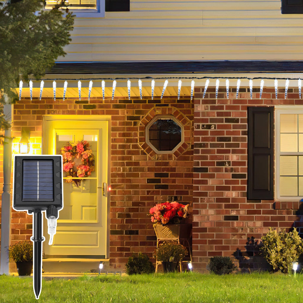 Cosmo Go Solar Eiszapfen Lichterkette mit Fernbedienung 10m