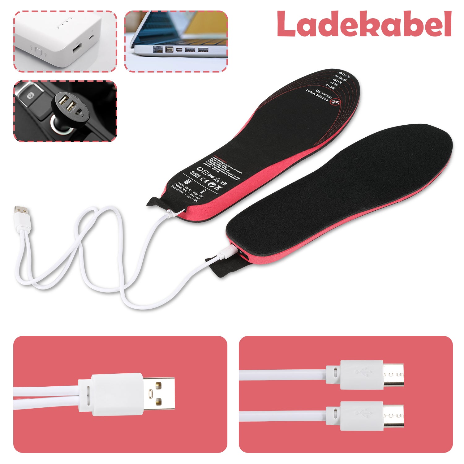 Cosmo Go Beheizbare Einlegesohlen USB