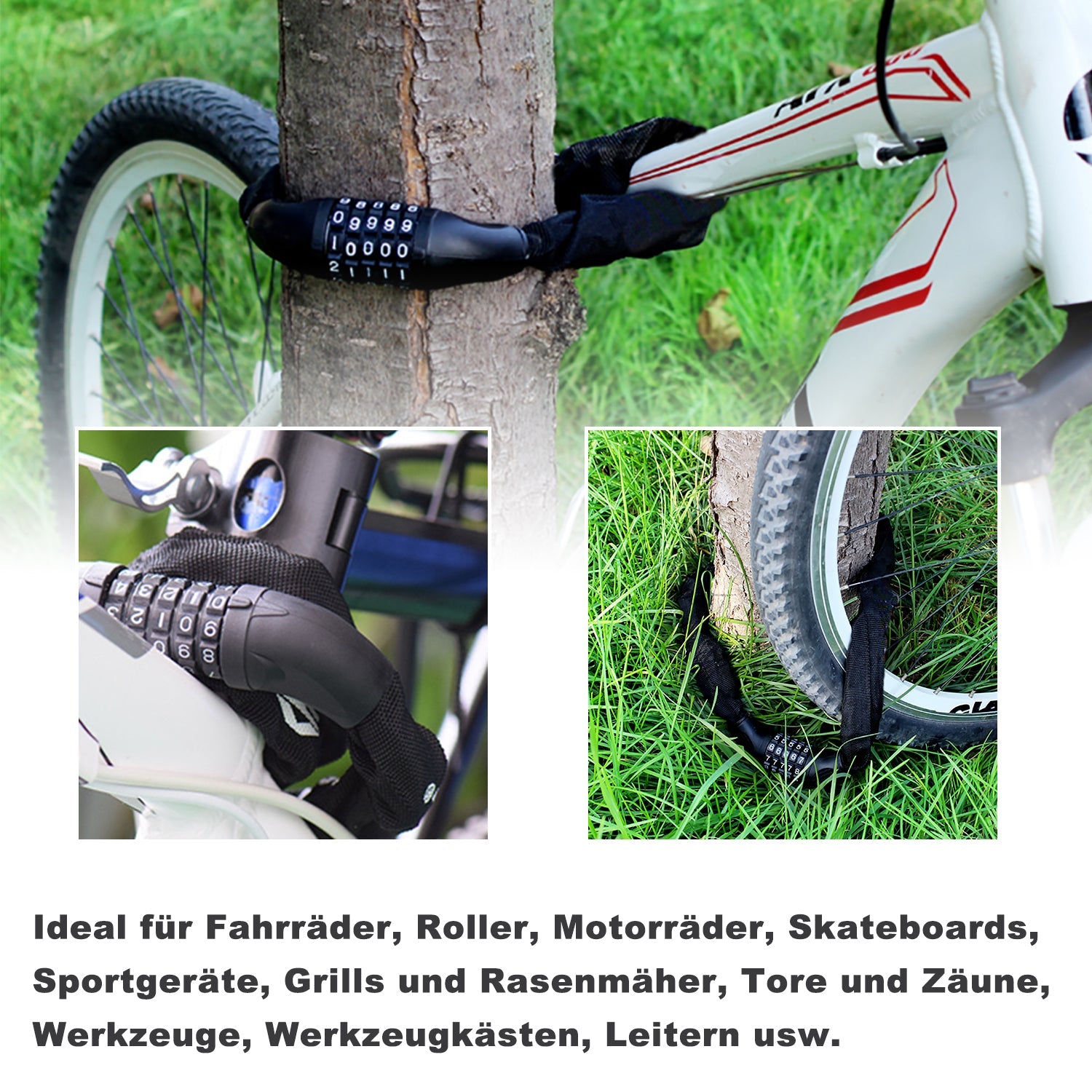 Cosmo Go Fahrradschloß Zahlenschloss 90cm/120cm