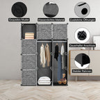 Cosmo Go Multifunktionaler Kleiderschrank mit Haken und Kleiderbügel