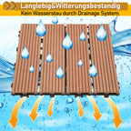 Cosmo Go WPC Terrassenfliesen 30x30 cm 11er Set in Holzoptik