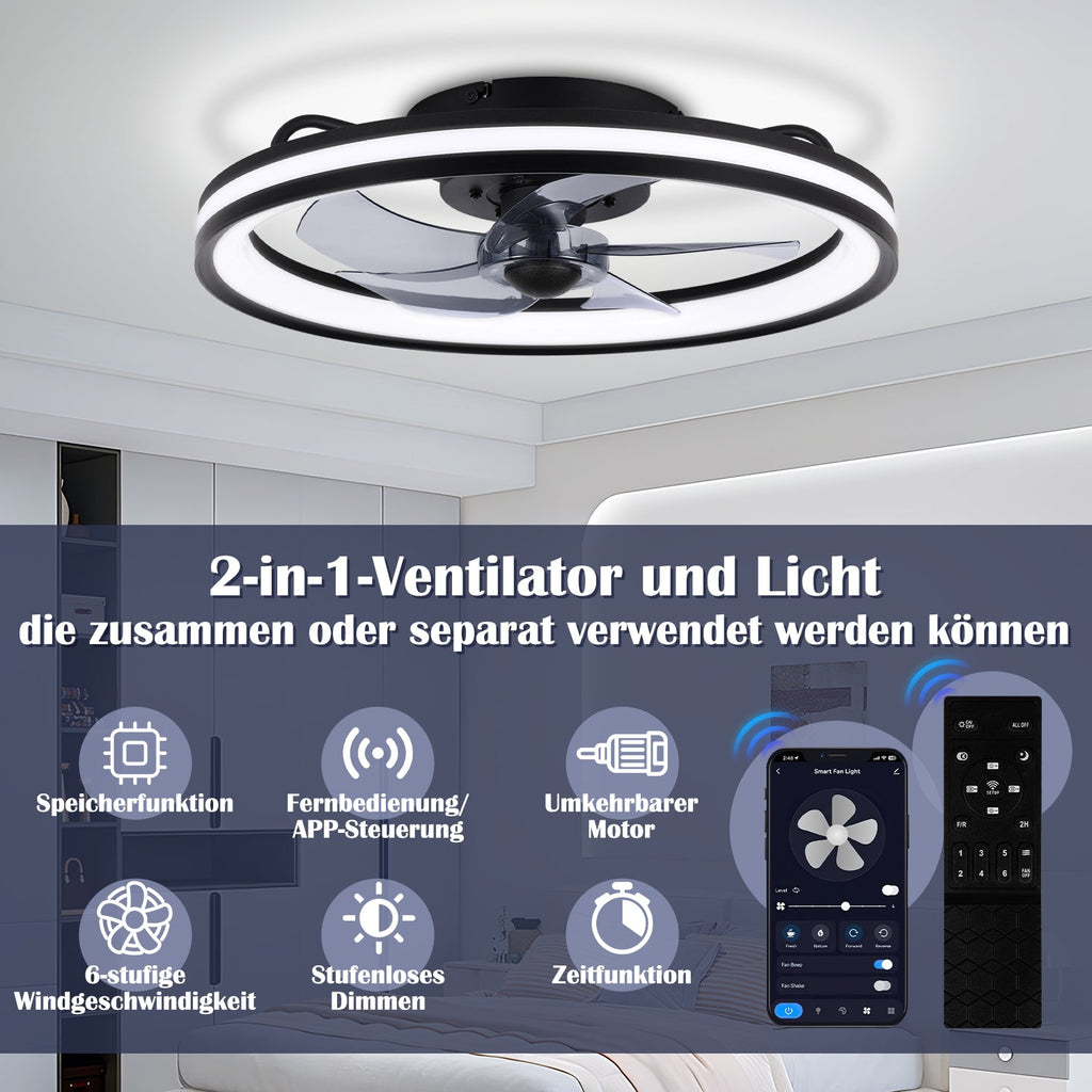 Cosmo Go Deckenventilator Ventilator mit Fernbedienung und Beleuchtung