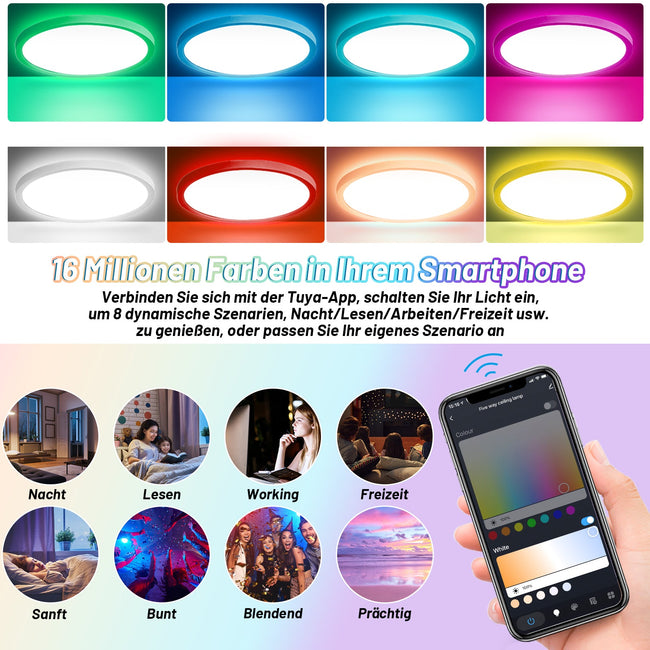 Cosmo Go 24W LED Deckenlampe Dimmbar RGB Alexa Main Image