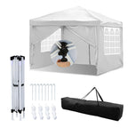 Cosmo Go Pop-Up Pavillon Gazebo mit Zentralverriegelung 3x3m mit Seiten