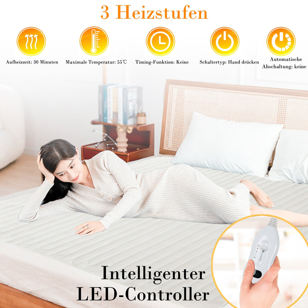 Cosmo Go Wärmeunterbett Elektrische Heizdecke 3 Temperatursstufen