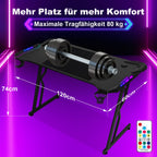 Cosmo Go Gaming Schreibtisch Gaming Tisch 120/140cm mit LED Fernbedienung