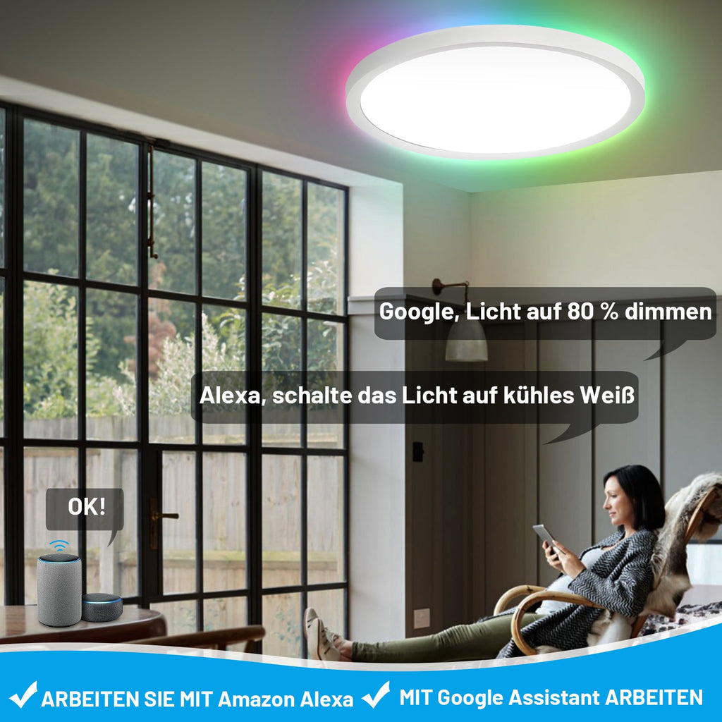 Cosmo Go 24W LED Deckenlampe Dimmbar RGB Alexa
