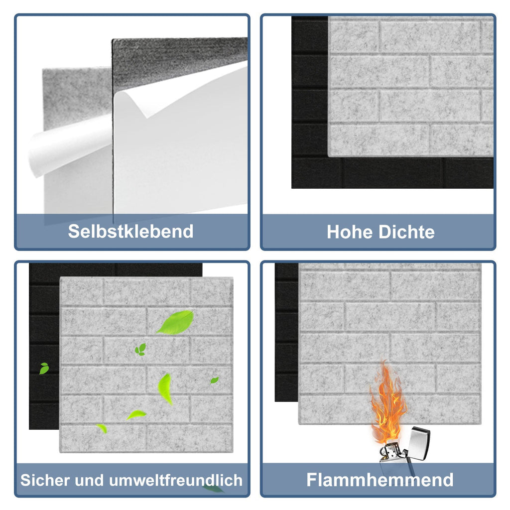 Cosmo Go Akustikplatten Wandpaneele Selbstklebend 12/18 Stück Quadratisch Kacheln