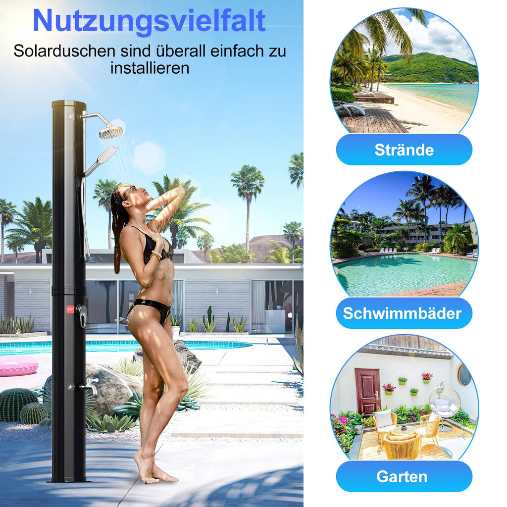 Cosmo Go 40L Solardusche Gartendusche Inkl. Schutzhaube und Handbrause