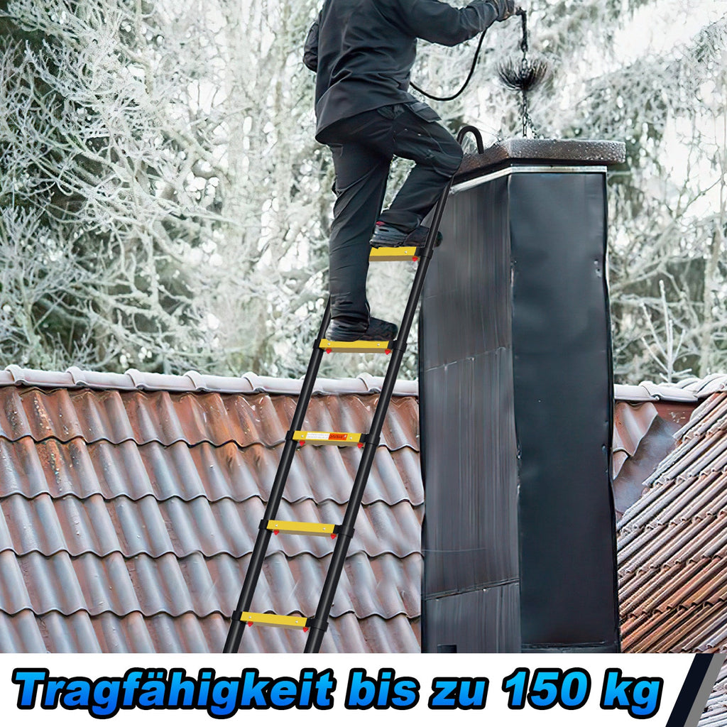 Cosmo Go Teleskopleiter Aluminium mit Langsamer Schrumpfungsfunktion und Abnehmbarem Haken