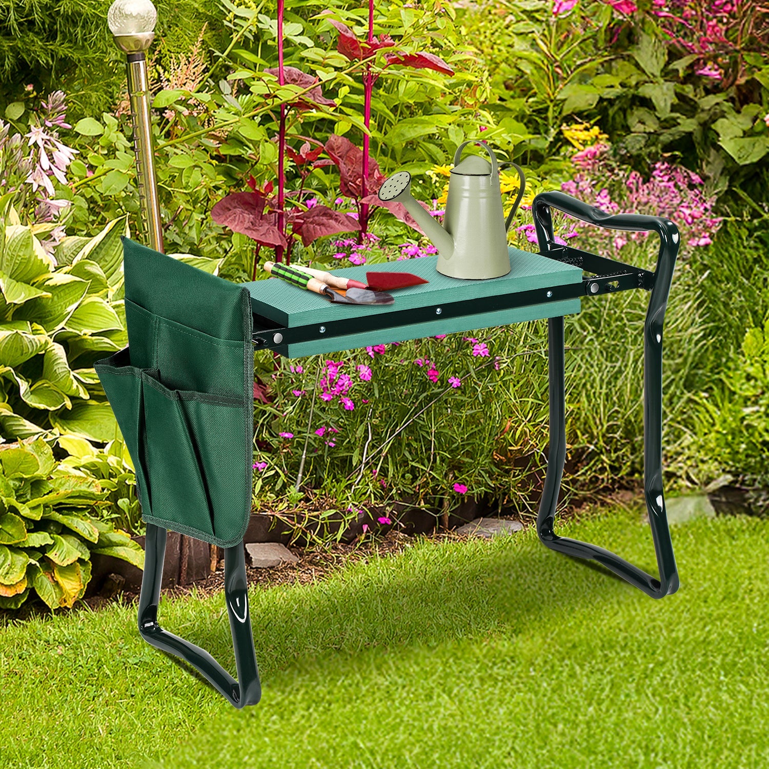 Cosmo Go 2 in 1 Kniebank für Gartenarbeit Gartenhocker mit Eva-Schaumkissen