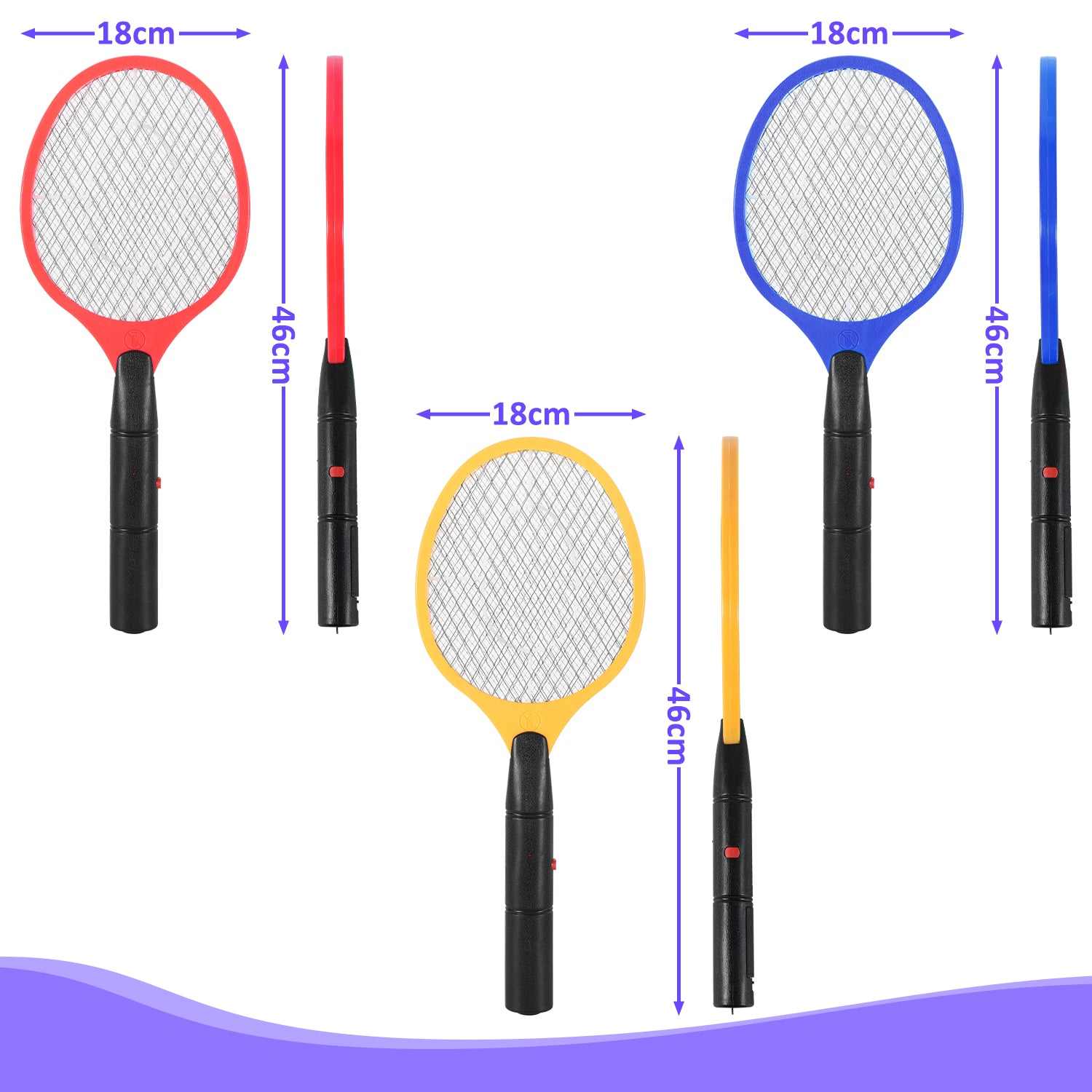 Cosmo Go 3 Stück Elektrische Fliegenklatsche