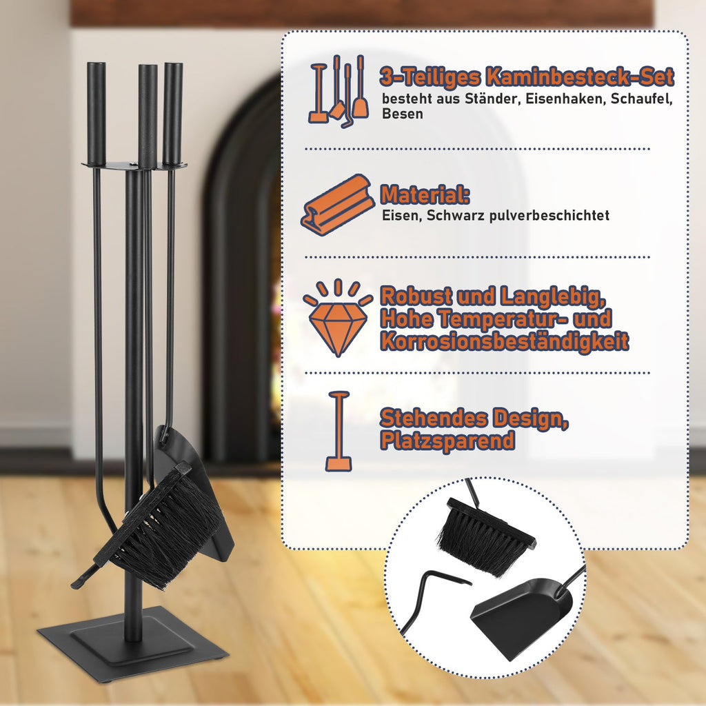 Cosmo Go Kaminbesteck 3 teilig Edelstahl Kaminbesteck Set