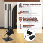 Cosmo Go Kaminbesteck 3 teilig Edelstahl Kaminbesteck Set