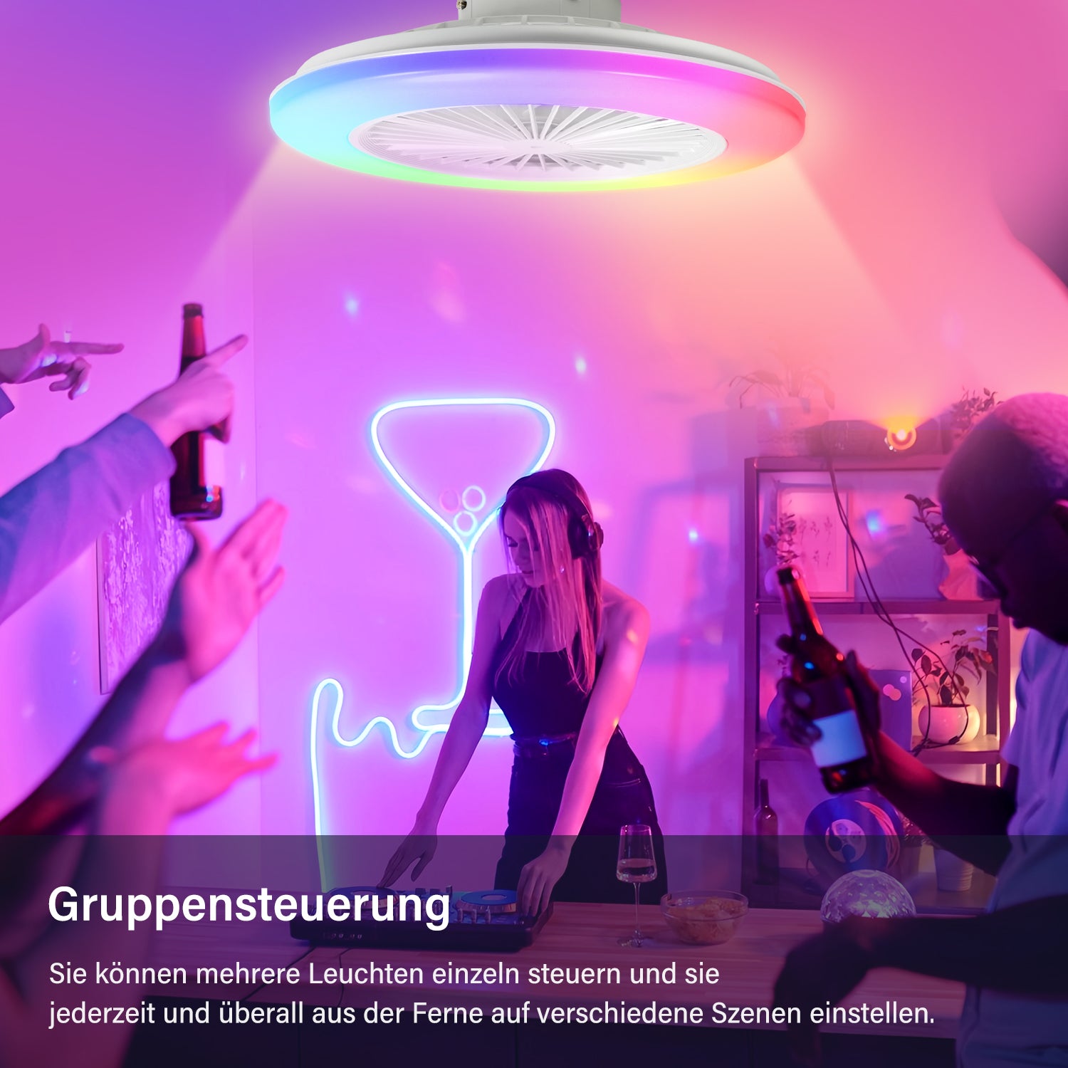 Cosmo Go Deckenventilator mit Beleuchtung RGB mit Fernbedienung